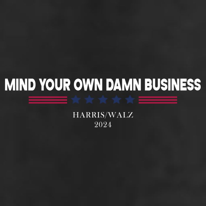 Harris Walz Mind Your Own Damn Business Election 7 Panel Mesh Trucker Snapback Hat