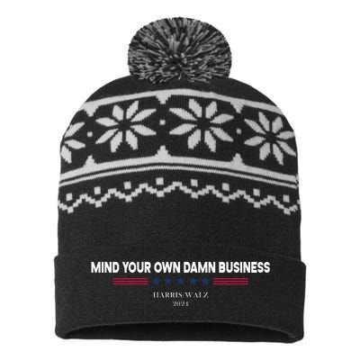 Harris Walz Mind Your Own Damn Business Election USA-Made Snowflake Beanie