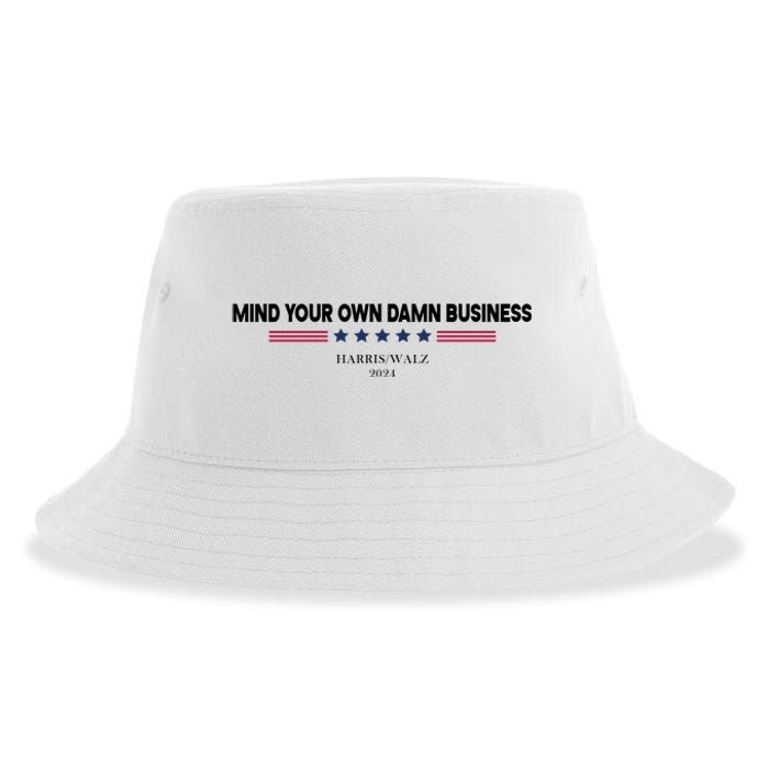 Harris Walz Mind Your Own Damn Business Election Sustainable Bucket Hat