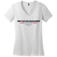 Harris Walz Mind Your Own Damn Business Election Women's V-Neck T-Shirt