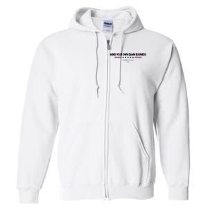 Harris Walz Mind Your Own Damn Business Election Full Zip Hoodie