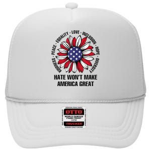 Hate WonT Make America Great High Crown Mesh Back Trucker Hat