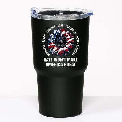 Hate WonT Make America Great Sunflower Kindness Peace Tumbler