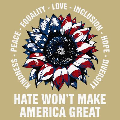 Hate WonT Make America Great Sunflower Kindness Peace T-Shirt