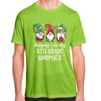 Hanging With My 5th Grade Gnomies Christmas Teacher Student Gift Adult ChromaSoft Performance T-Shirt