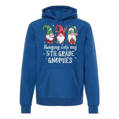 Hanging With My 5th Grade Gnomies Christmas Teacher Student Gift Premium Hoodie