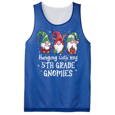 Hanging With My 5th Grade Gnomies Christmas Teacher Student Gift Mesh Reversible Basketball Jersey Tank