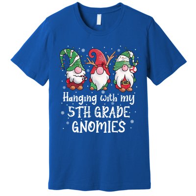 Hanging With My 5th Grade Gnomies Christmas Teacher Student Gift Premium T-Shirt