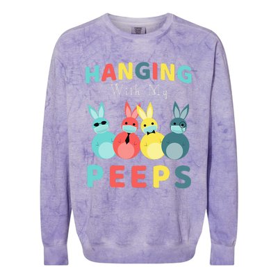 Hanging With My Peeps Colorful Bunny Easter day Gifts Colorblast Crewneck Sweatshirt