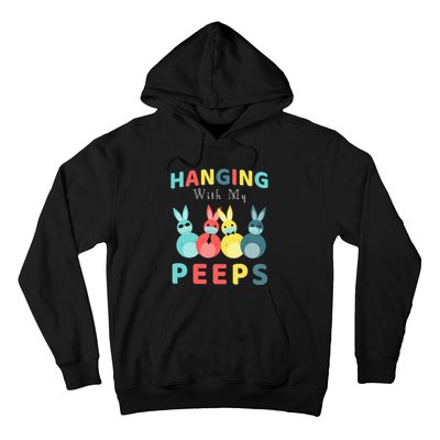 Hanging With My Peeps Colorful Bunny Easter day Gifts Hoodie