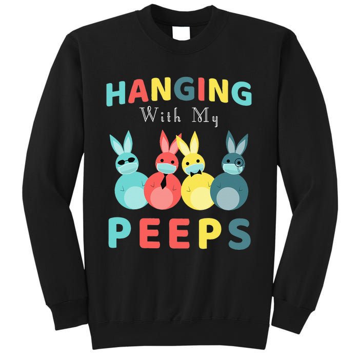 Hanging With My Peeps Colorful Bunny Easter day Gifts Sweatshirt