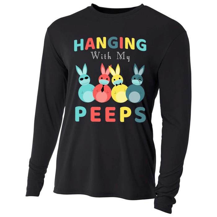 Hanging With My Peeps Colorful Bunny Easter day Gifts Cooling Performance Long Sleeve Crew