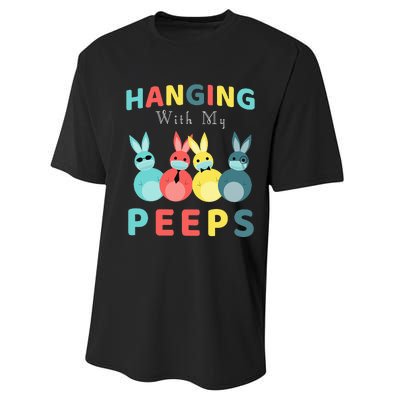 Hanging With My Peeps Colorful Bunny Easter day Gifts Performance Sprint T-Shirt