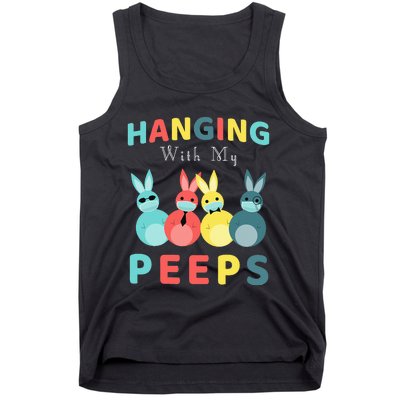 Hanging With My Peeps Colorful Bunny Easter day Gifts Tank Top