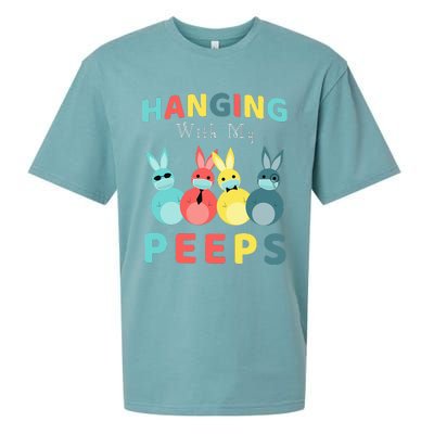 Hanging With My Peeps Colorful Bunny Easter day Gifts Sueded Cloud Jersey T-Shirt