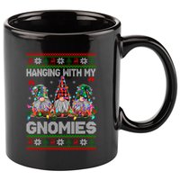 Hanging With My Gnomies Funny Christmas 11oz C Handle Ceramic Mug