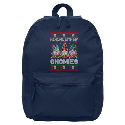Hanging With My Gnomies Funny Christmas 16 in Basic Backpack
