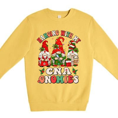 Hanging With My CNA Gnomies Christmas RN Nursing Assistant Premium Crewneck Sweatshirt