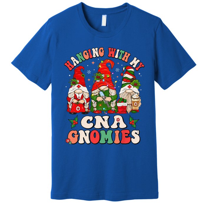 Hanging With My CNA Gnomies Christmas RN Nursing Assistant Premium T-Shirt