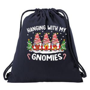 Hanging With My Gnomies Matching Family Christmas Pjs Gnome Drawstring Bag