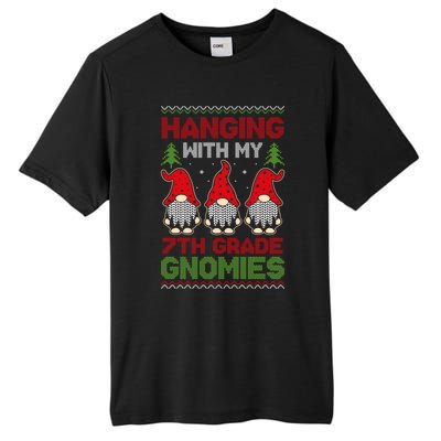 Hanging With My 7th Grade Gnomies Teacher Christmas Gnome Gift Tall Fusion ChromaSoft Performance T-Shirt