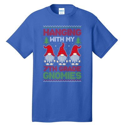 Hanging With My 7th Grade Gnomies Teacher Christmas Gnome Gift Tall T-Shirt