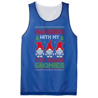 Hanging With My 7th Grade Gnomies Teacher Christmas Gnome Gift Mesh Reversible Basketball Jersey Tank