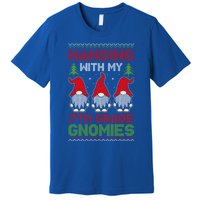 Hanging With My 7th Grade Gnomies Teacher Christmas Gnome Gift Premium T-Shirt