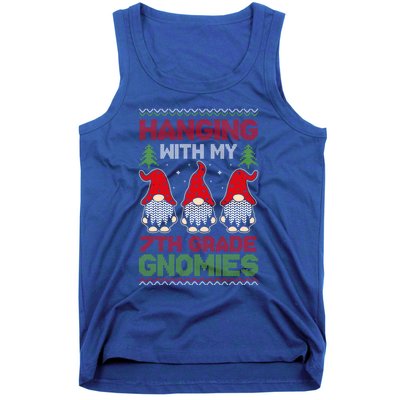 Hanging With My 7th Grade Gnomies Teacher Christmas Gnome Gift Tank Top