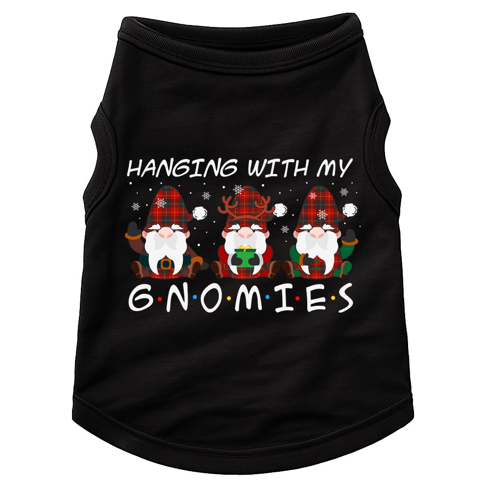 Hanging With My Gnomies Friends Christmas Holiday Doggie Tank