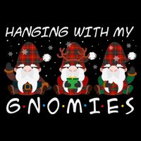 Hanging With My Gnomies Friends Christmas Holiday Flatbill Hat