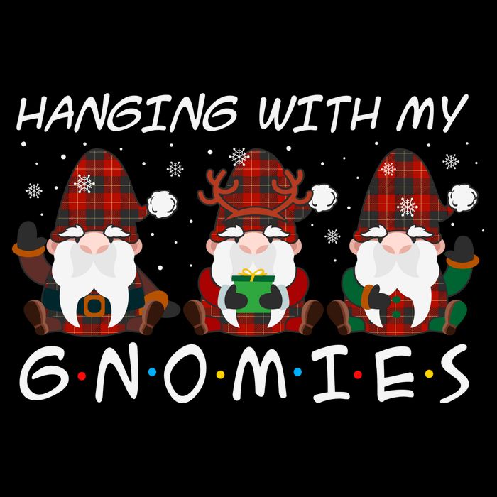 Hanging With My Gnomies Friends Christmas Holiday Flatbill Hat