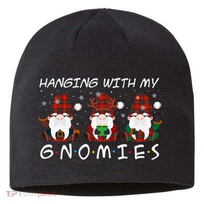 Hanging With My Gnomies Friends Christmas Holiday Sustainable Beanie