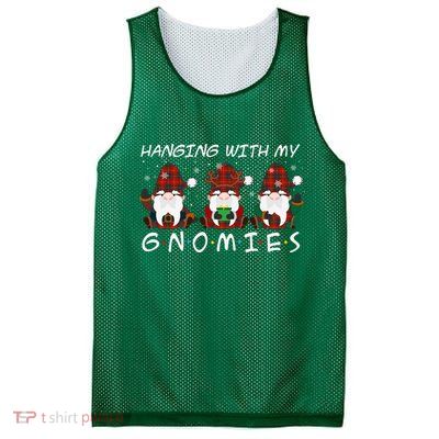 Hanging With My Gnomies Friends Christmas Holiday Mesh Reversible Basketball Jersey Tank