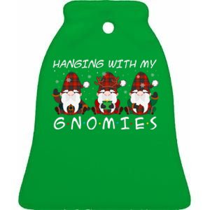 Hanging With My Gnomies Friends Christmas Holiday Ceramic Bell Ornament