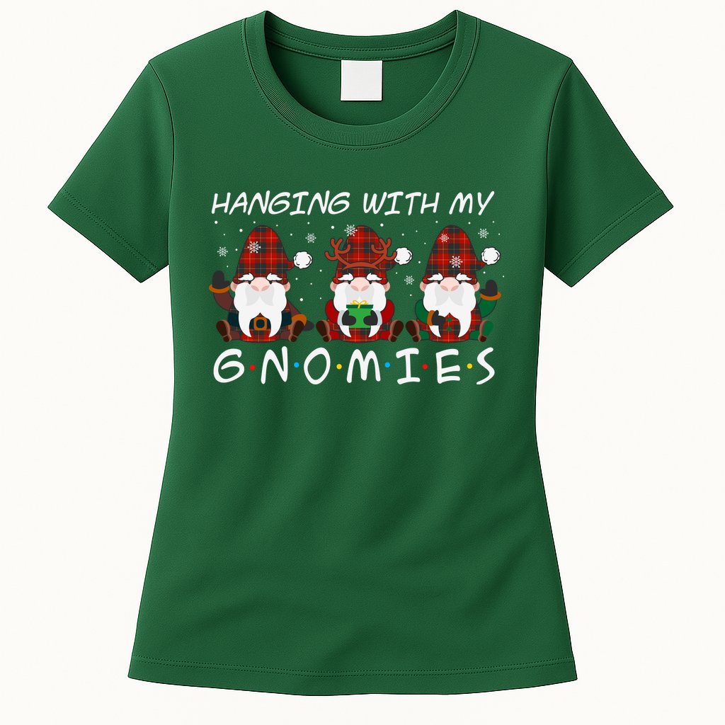 Hanging With My Gnomies Friends Christmas Holiday Womens T-Shirt
