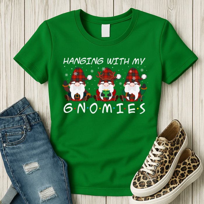 Hanging With My Gnomies Friends Christmas Holiday Womens T-Shirt