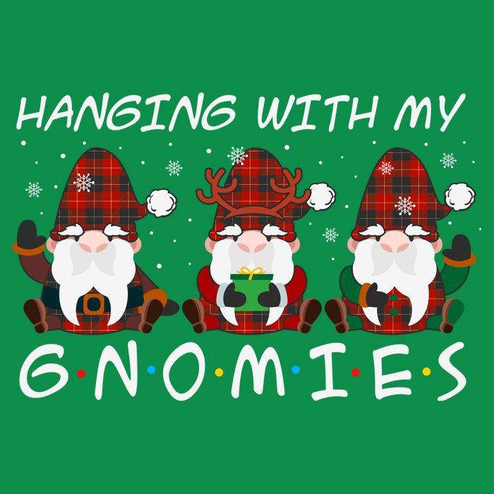 Hanging With My Gnomies Friends Christmas Holiday Womens T-Shirt
