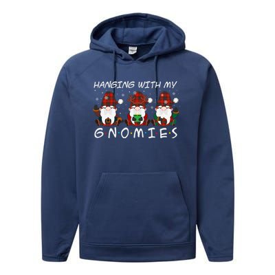 Hanging With My Gnomies Friends Christmas Holiday Performance Fleece Hoodie