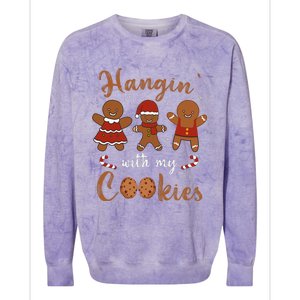 Hanging With My Cookies Cute Christmas Teacher Colorblast Crewneck Sweatshirt