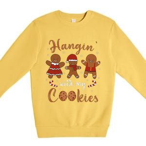 Hanging With My Cookies Cute Christmas Teacher Premium Crewneck Sweatshirt