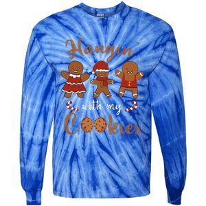 Hanging With My Cookies Cute Christmas Teacher Tie-Dye Long Sleeve Shirt