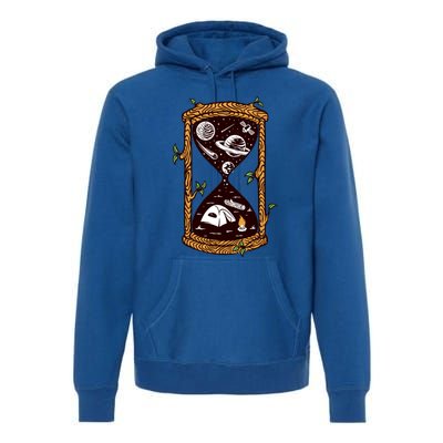 Hourglass Wander More Worry Less Camping Night Sky Gift Premium Hoodie