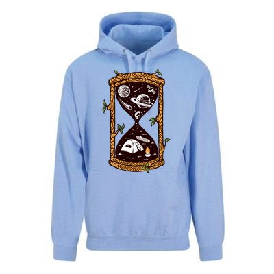 Hourglass Wander More Worry Less Camping Night Sky Gift Unisex Surf Hoodie