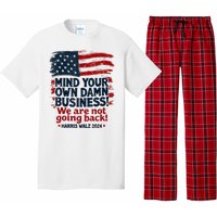 Harris Walz Mind Your Own Damn Business Were Not Going Back Pajama Set