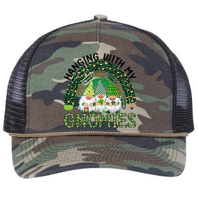 Hanging With My Gnomies Saint Patricks Day Teacher Gnomes Meaningful Gift Retro Rope Trucker Hat Cap