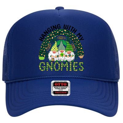 Hanging With My Gnomies Saint Patricks Day Teacher Gnomes Meaningful Gift High Crown Mesh Back Trucker Hat