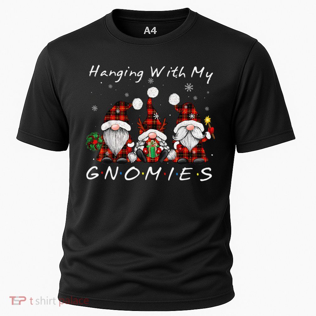 Hanging With My Gnomies Buffalo Red Plaid Christmas Gnome Performance Shirt