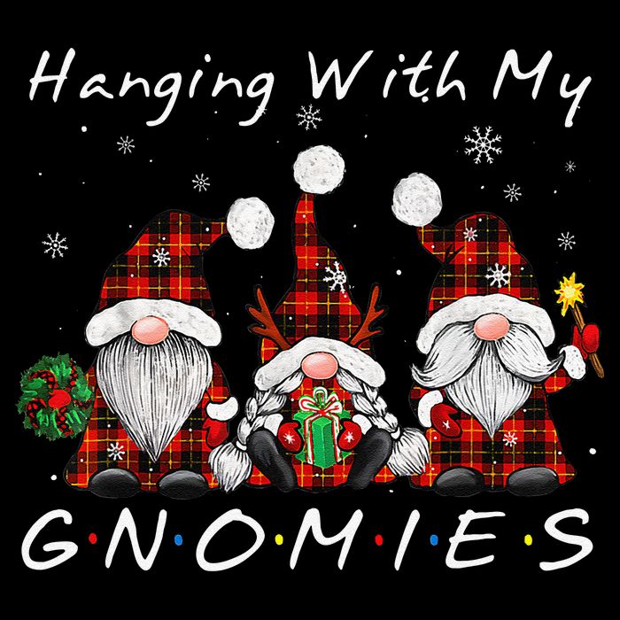 Hanging With My Gnomies Buffalo Red Plaid Christmas Gnome Cooling Performance Crew T-Shirt