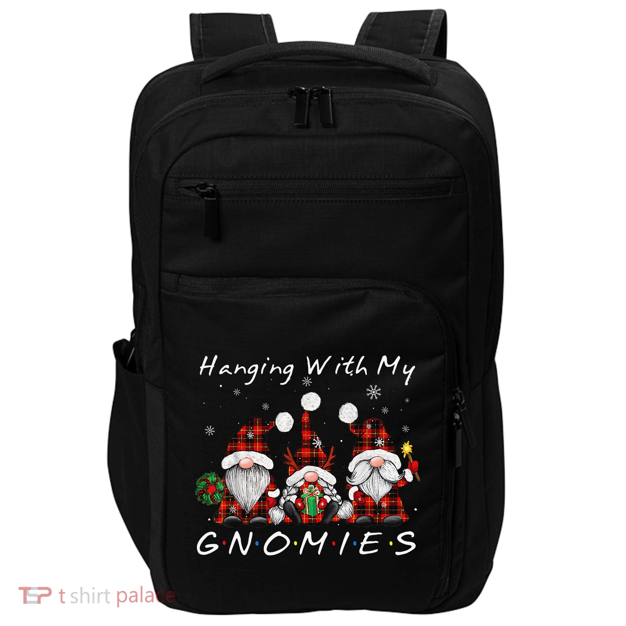 Hanging With My Gnomies Buffalo Red Plaid Christmas Gnome Impact Tech Backpack